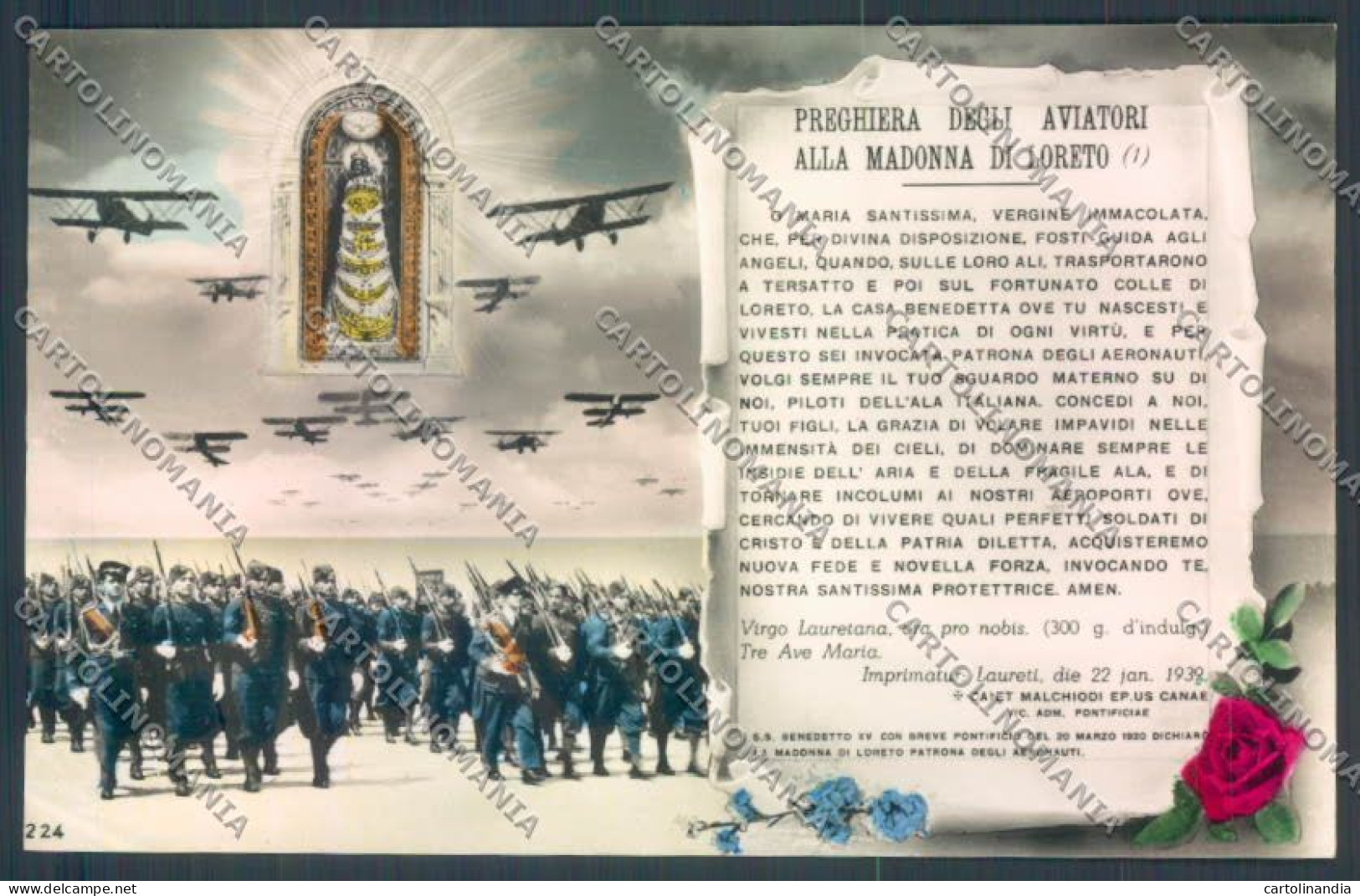Ancona Loreto Preghiera Degli Aviatori Foto Cartolina ZB5744 - Ancona