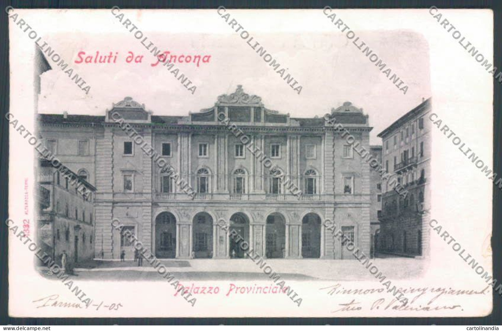 Ancona Città Palazzo Provinciale Alterocca 1332 PIEGHINA Cartolina ZB5813 - Ancona