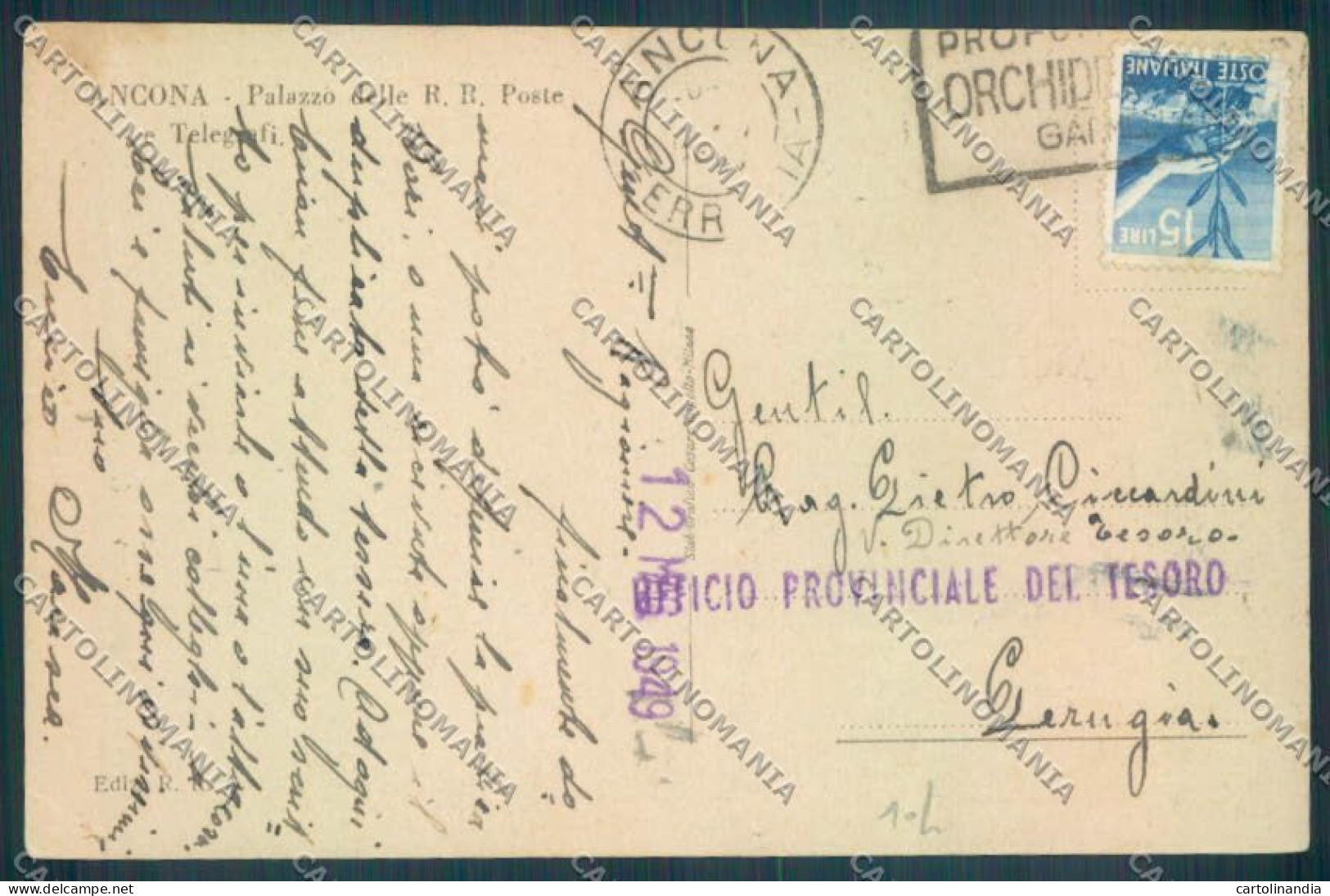 Ancona Città Palazzo Delle Poste E Telegrafi Cartolina ZB5839 - Ancona