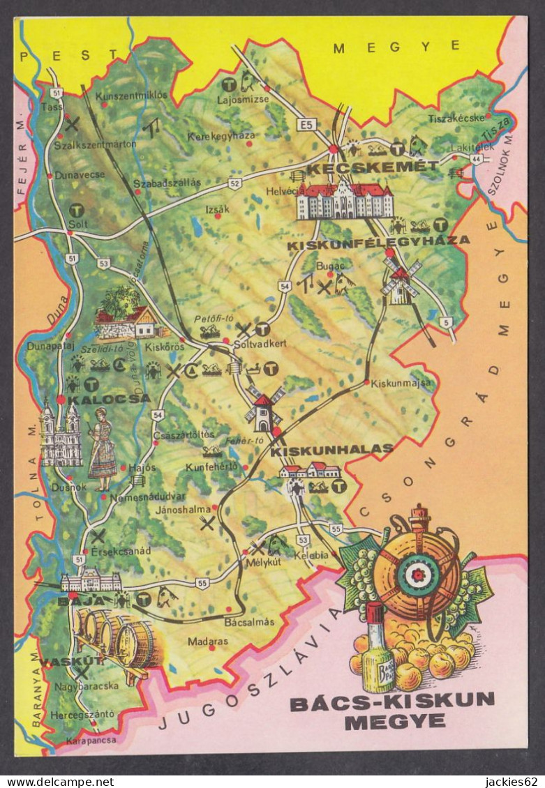 112599/ Bács-Kiskun Megye, Geographic Map, Földrajzi Térkép - Hungary