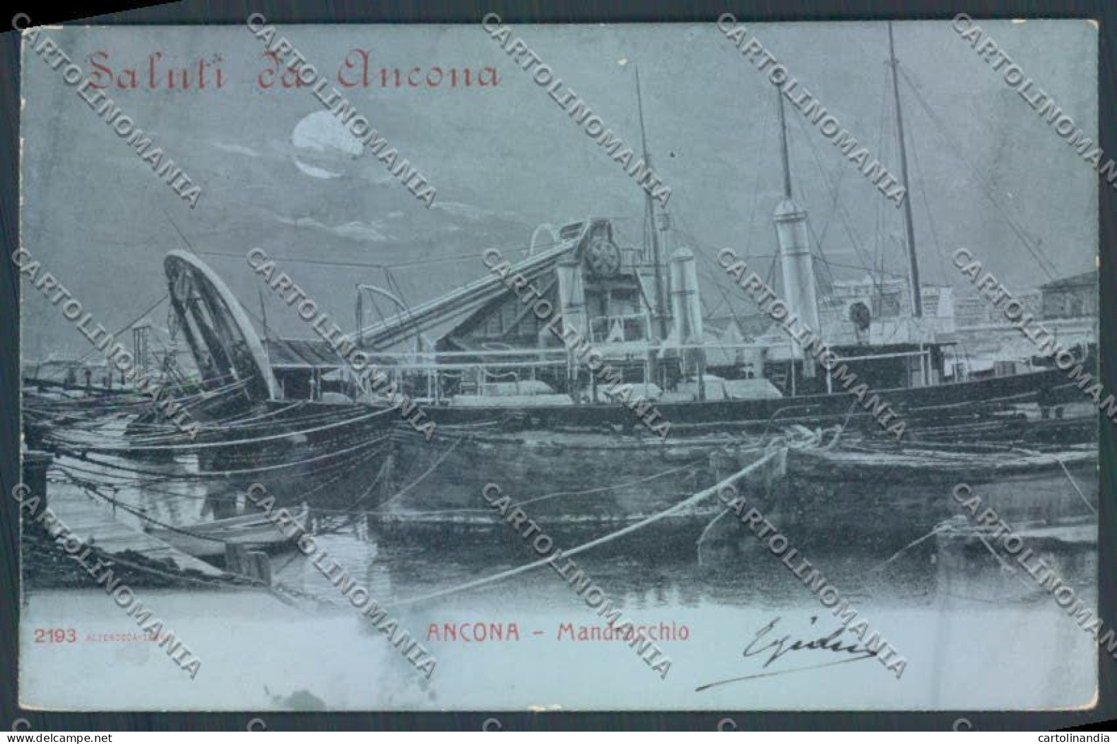 Ancona Città Saluti Da Alterocca 2193 Chiaro Di Luna Cartolina ZB5863 - Ancona