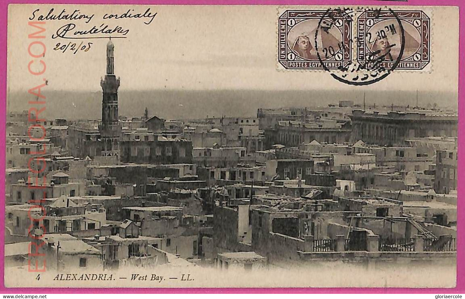 Ag2923 - EGYPT - VINTAGE POSTCARD - Alexandrie - 1908 - Alejandría