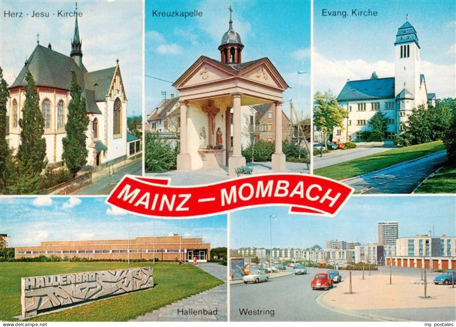 73887937 Mombach Mainz Rhein Herz Jesu Kirche Kreuzkapelle Ev Kirche Hallenbad W - Mainz