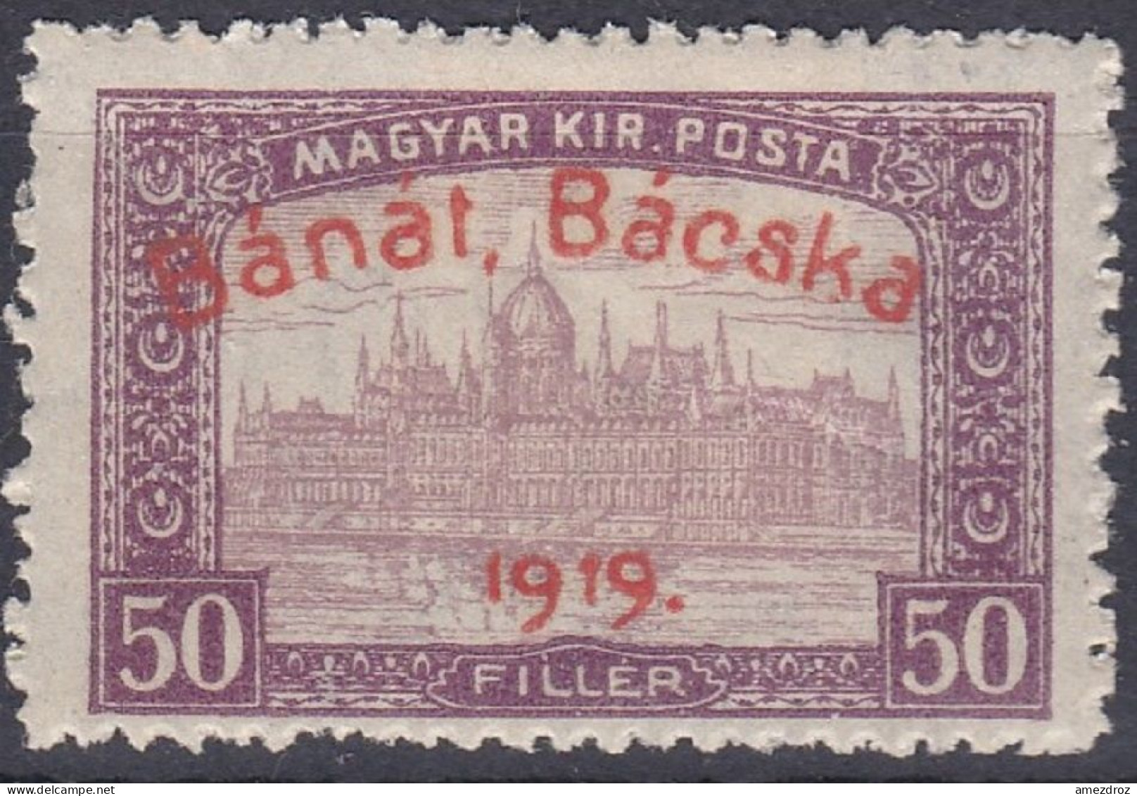 Hongrie Banat Bacska 1919   Mi 12 Palais Du Parlement  (A18) - Banat-Bacska