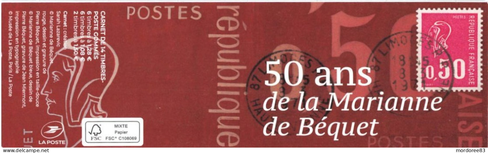 CARNET 50 ANS DE LA MARIANNE DE BEQUET NEUF NON PLIE YT 1529 - Gelegenheidsboekjes