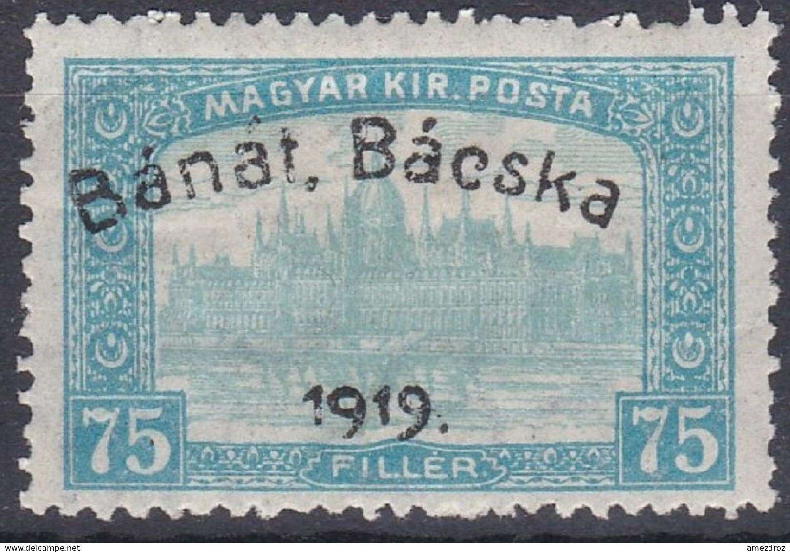 Hongrie Banat Bacska 1919   Mi 13 Palais Du Parlement  (A18) - Banat-Bacska