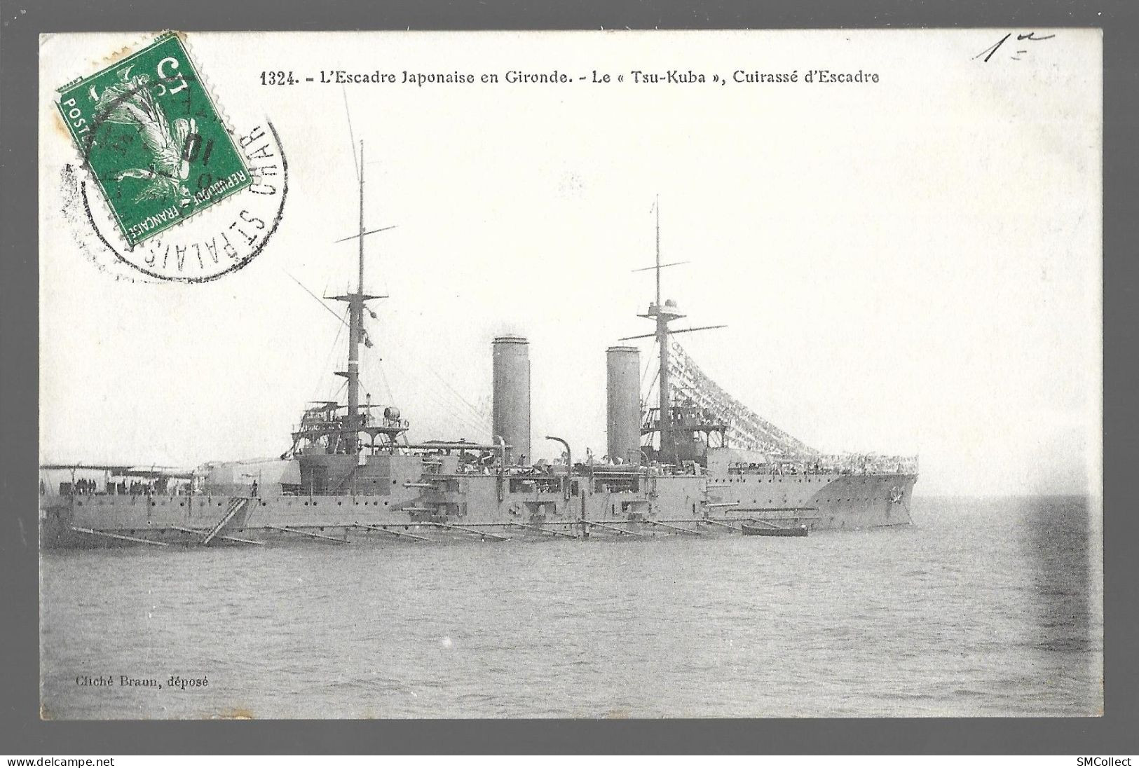 L'escadre Japonaise En Gironde. Le Tsu-Kuba, Cuirassé D'escadre (9438) - Warships