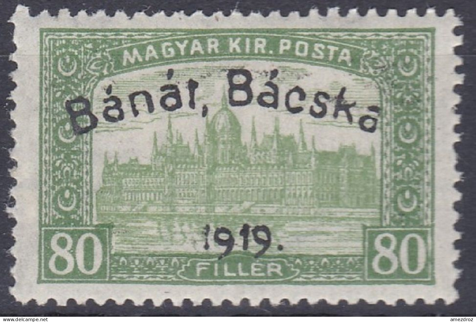 Hongrie Banat Bacska 1919   Mi 14 Palais Du Parlement  (A18) - Banat-Bacska