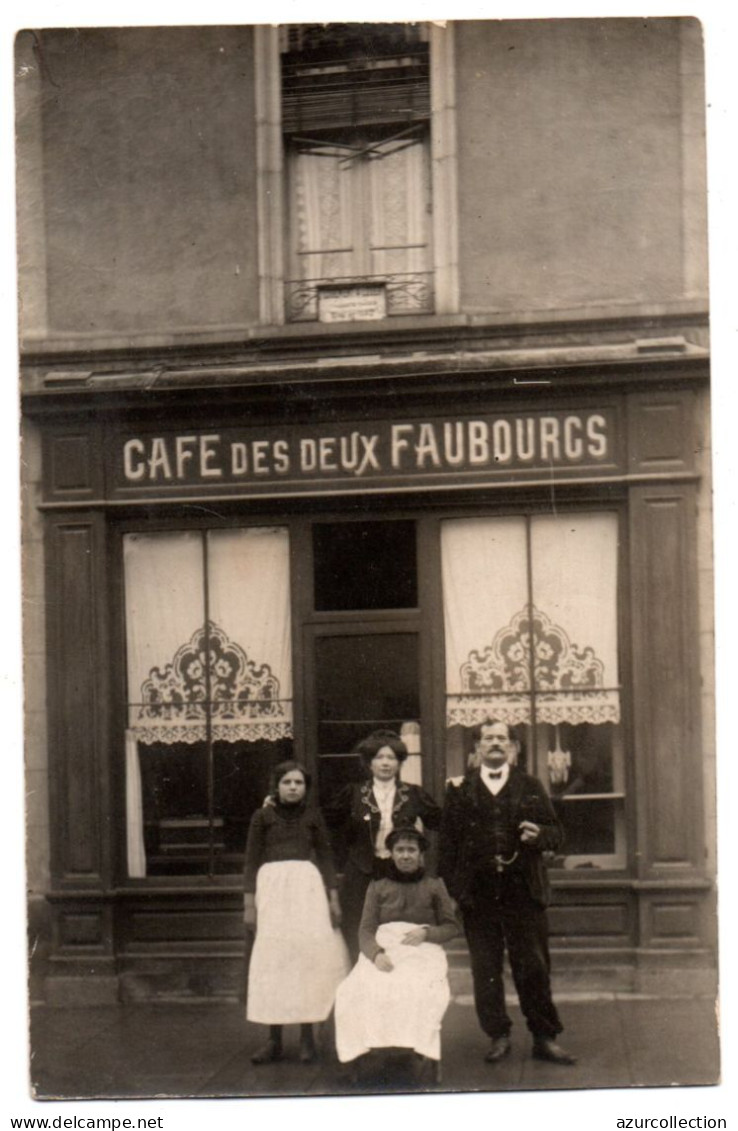 Devanture Café Des Deux Faubourgs. Carte Photo Animée Non Située - Caffé