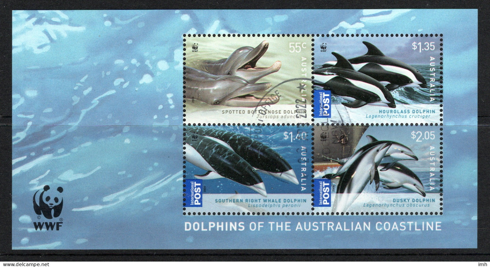 2009 Australia  Dolphins Of The Australian Coastline.  Miniature Sheet  M/S.   Fine Used - Blocs - Feuillets