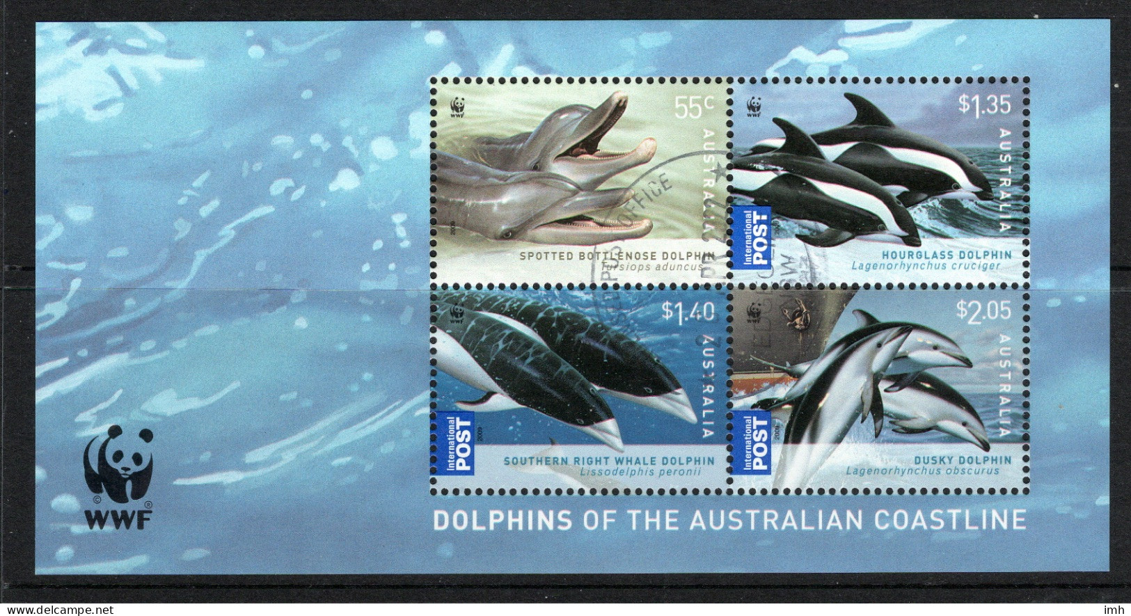 2009 Australia  Dolphins Of The Australian Coastline.  Miniature Sheet  M/S.   Fine Used - Blocks & Kleinbögen