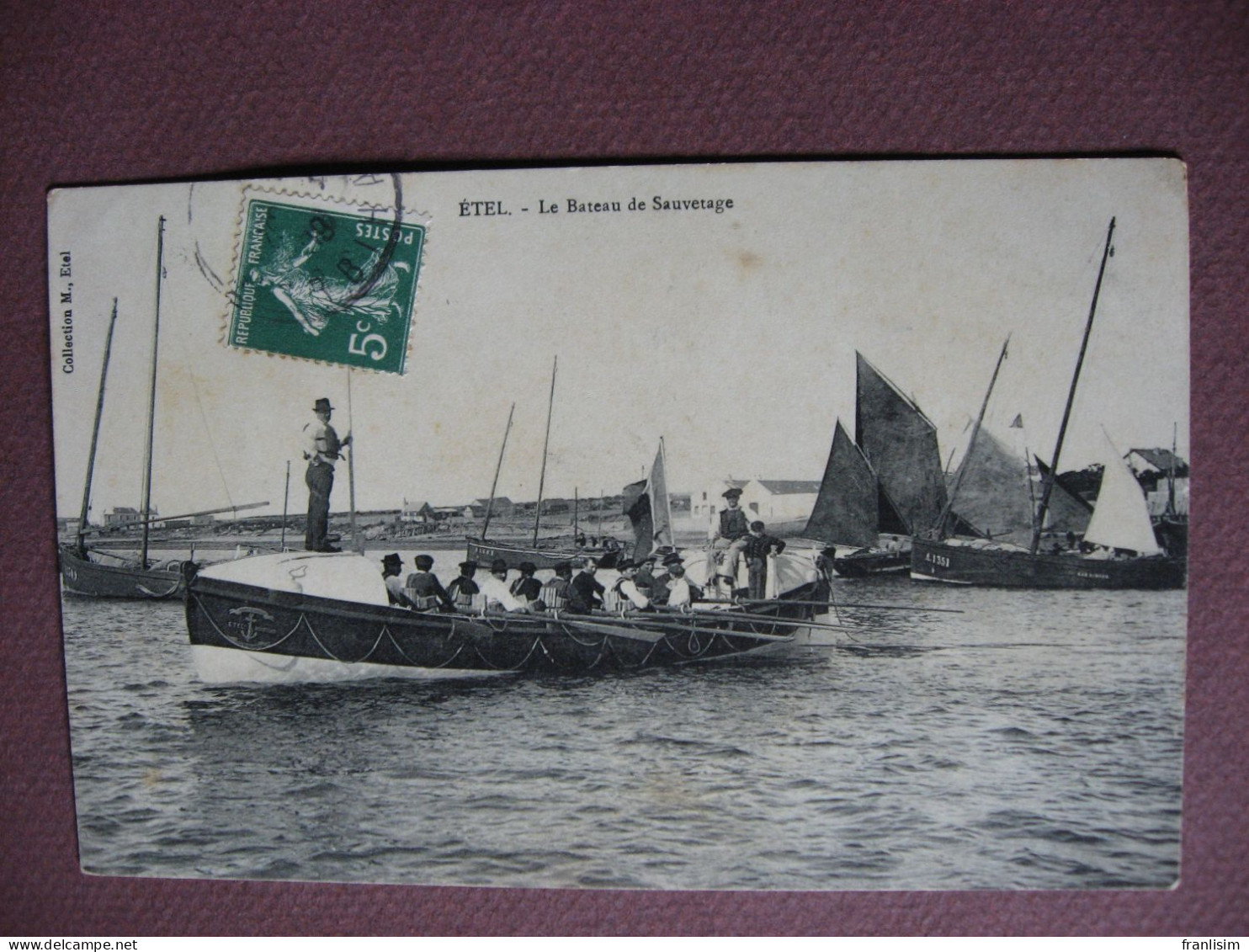 CPA 56 ETEL Le Bateau De Sauvetage 1909 ANIMEE / METIERS DE LA MER - Etel