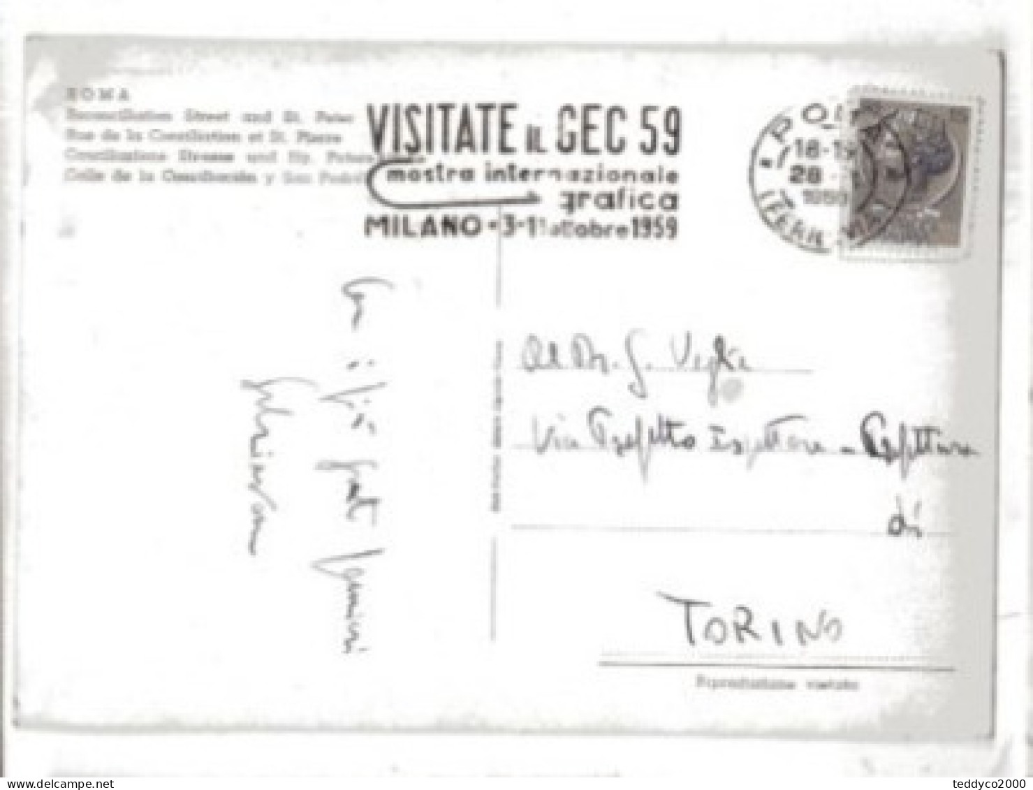 ROMA Via Della Conciliazione VISITATE IL GEC MOSTRA INTERNAZIONALE DI GRAFICA MILANO 1959 - Unclassified