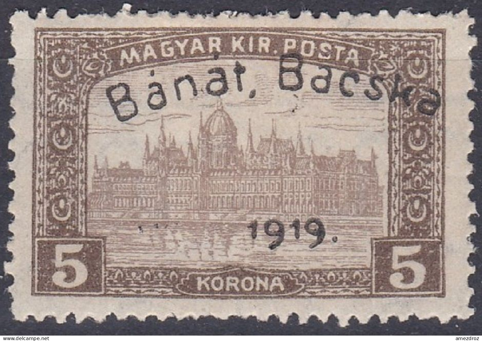 Hongrie Banat Bacska 1919   Mi 18 Palais Du Parlement  (A18) - Banat-Bacska