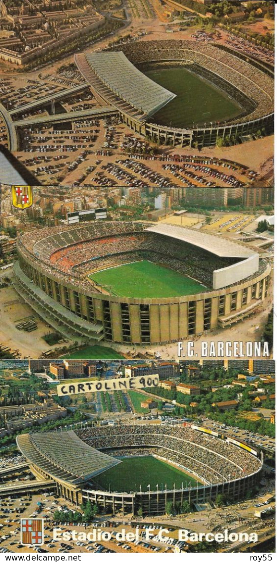 Stadium  Stadio Estadio Stade Stadio Calcio Barcellona ( 3 Differenti Vedute) (three Different Vision) (nr° 3 Cards) - Soccer