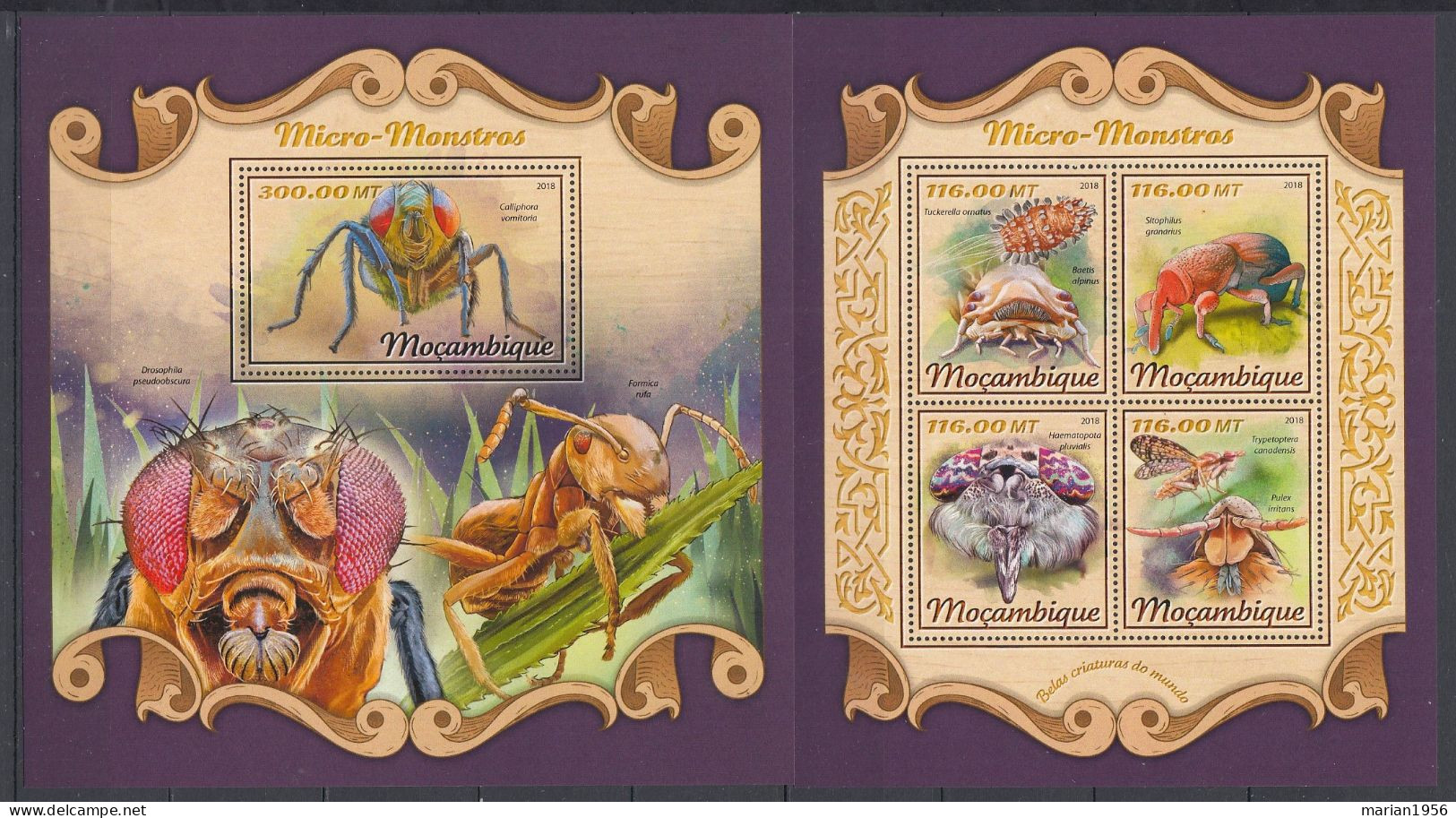 Mozambique 2018 - MICRO-MONSTRES - BL + BF  - MNH - Michel 42 Eur. - Andere & Zonder Classificatie