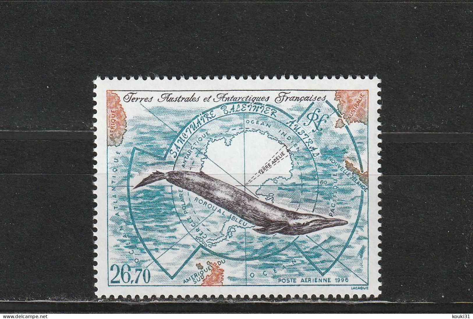 TAAF YT PA 139 ** : Baleine - 1996 - Corréo Aéreo