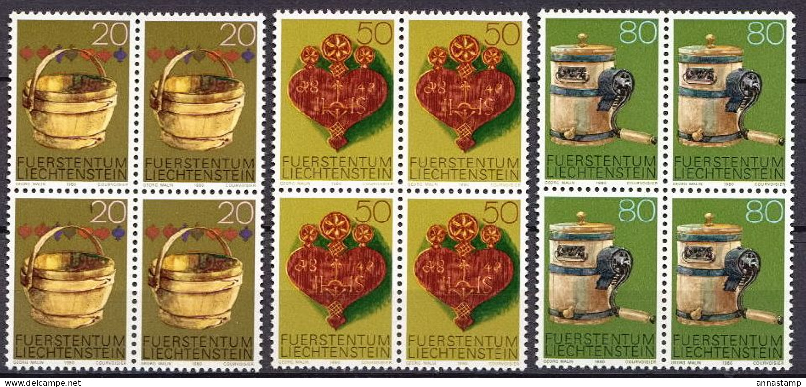 Liechtenstein MNH Set In Blocks Of 4 Stamps - Andere & Zonder Classificatie