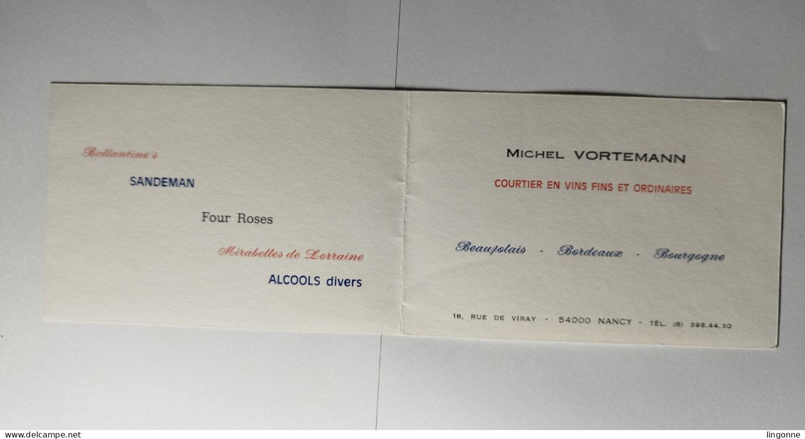 Carte De Visite CHAMPAGNE PERRIER-JOUËT Michel VORTEMANN Courtier En Vins Fins Et Ordinaires NANCY Meurthe-et-Moselle 54 - Cartes De Visite