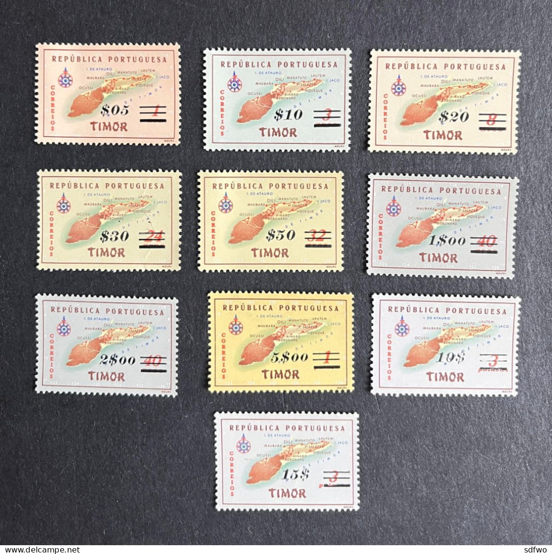 (T1) Timor 1960 Maps W/SURCH. Complete Set - MNH - Timor