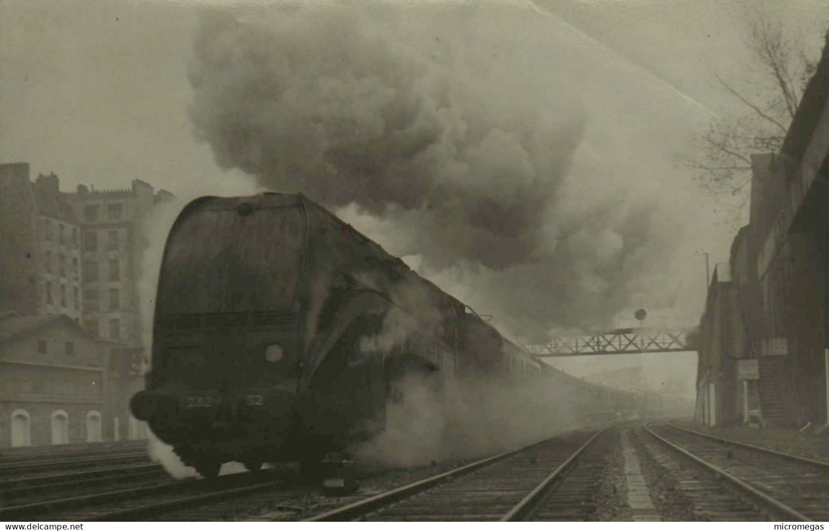 Locomotive 232-52 - Photo L. Hermann - Pli D'angle - Trains