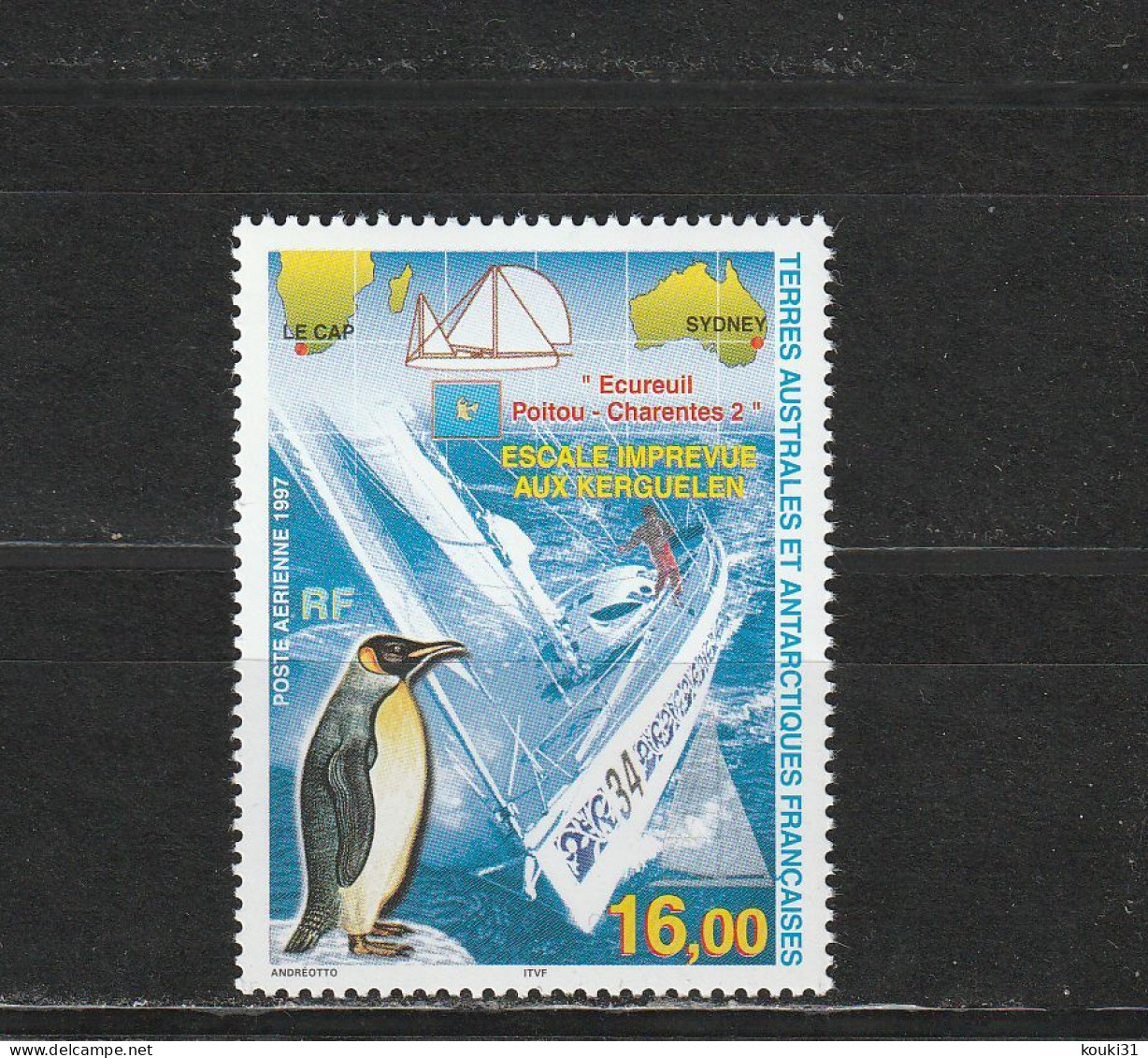 TAAF YT PA 142 ** : Voilier Et Manchots  - 1997 - Airmail