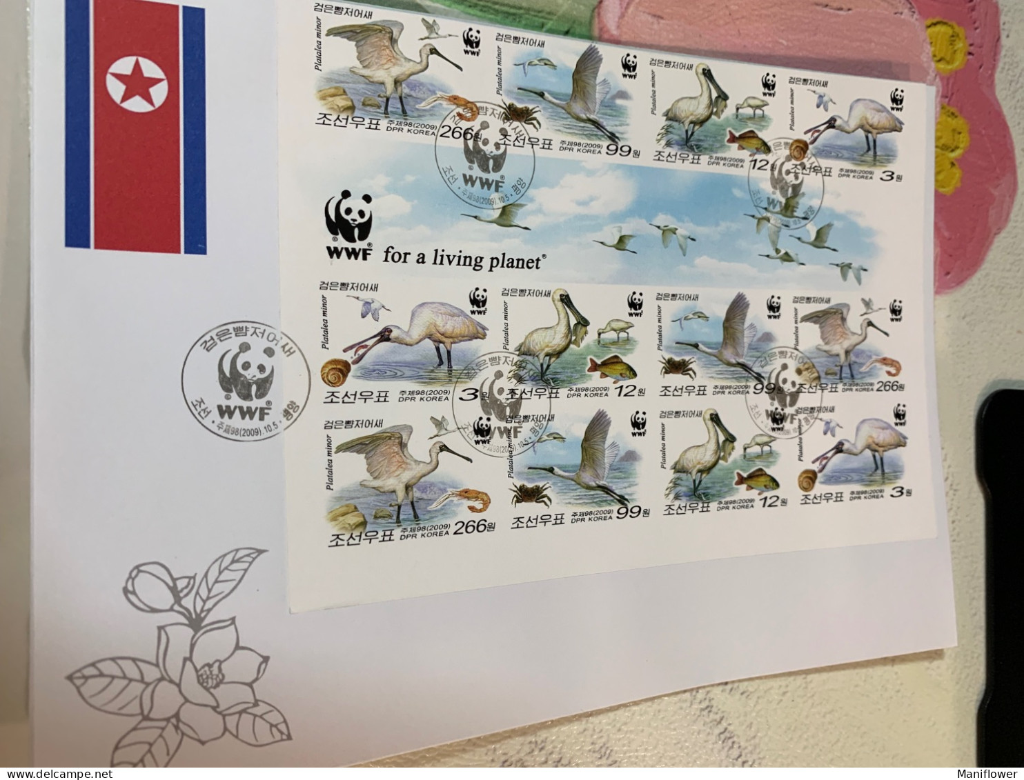 Korea Stamp Sheet Lighthouse 2009 Imperf Shrimp Crabs Shell Owl Birds WWF - Korea, North