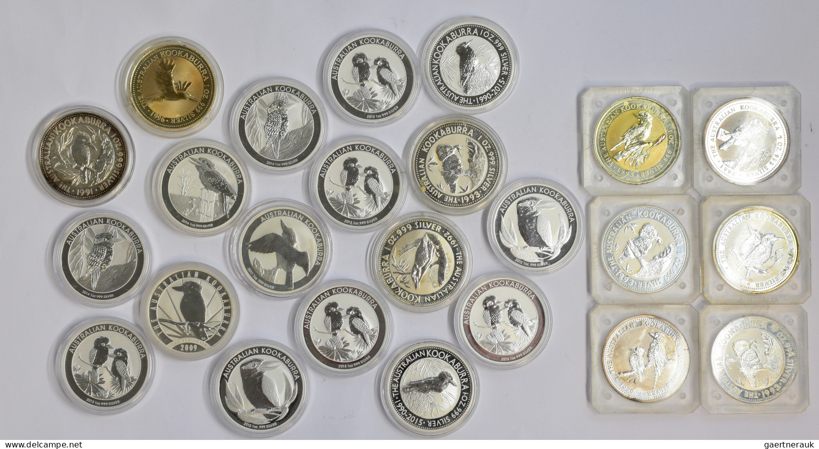 Australien: Elizabeth II. 1952-2022: 24 X 1 OZ Kookaburra, Der Jahrgänge 1991 - - Other & Unclassified