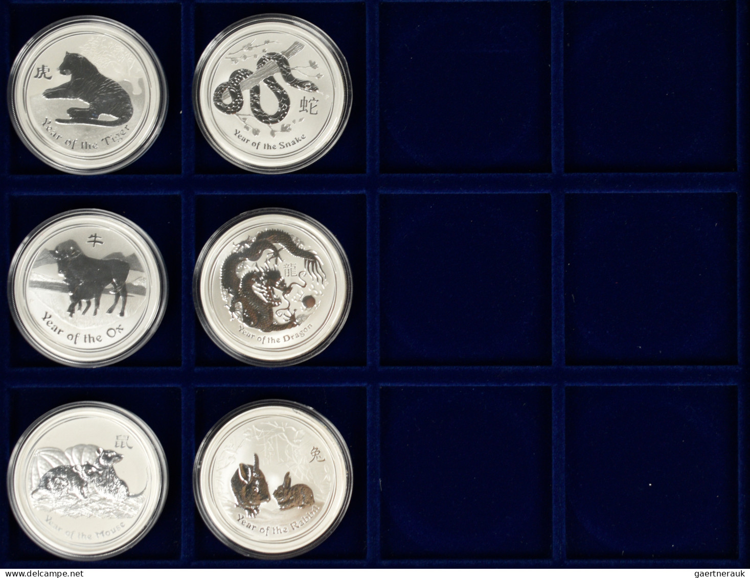 Australien: Elizabeth II. 1952-2022: Lunar II. Serie, 1 Dollar 2008 - 2013, Die - Other & Unclassified