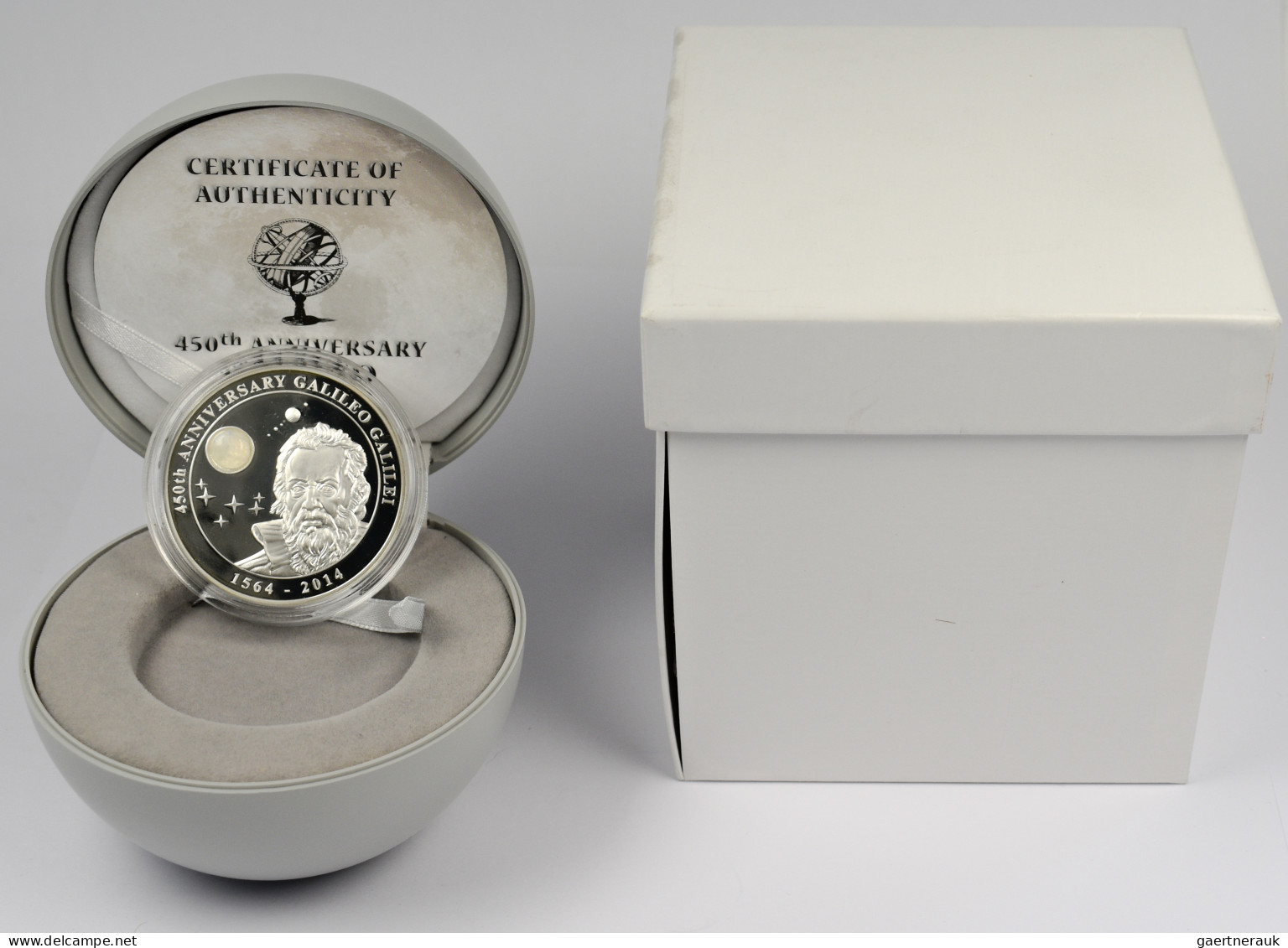 Cook Inseln: 10 Dollars 2014, 450. Geburtstag Von Galileo Galilei. 2 OZ 999/1000 - Cook Islands