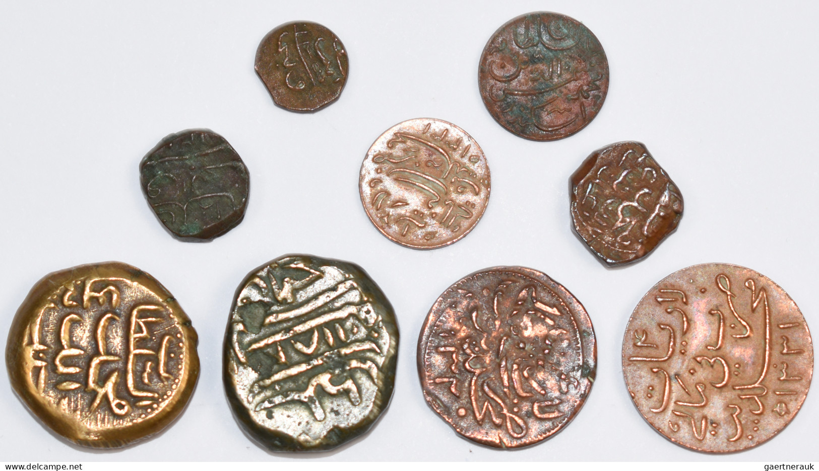 Indien: Lot 9 Münzen Aus Alt-Indien (Prinzenstaaten) Oder Umgebung, Nicht Näher - Inde