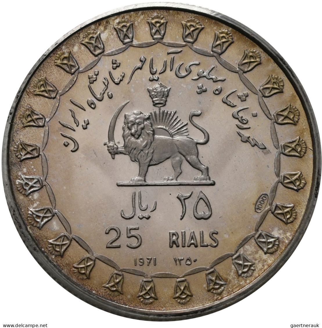 Iran: Muhammad Reza Pahlavi Shah 1941-1979: 5 Münzen mit den Nominalen 25 / 50 /