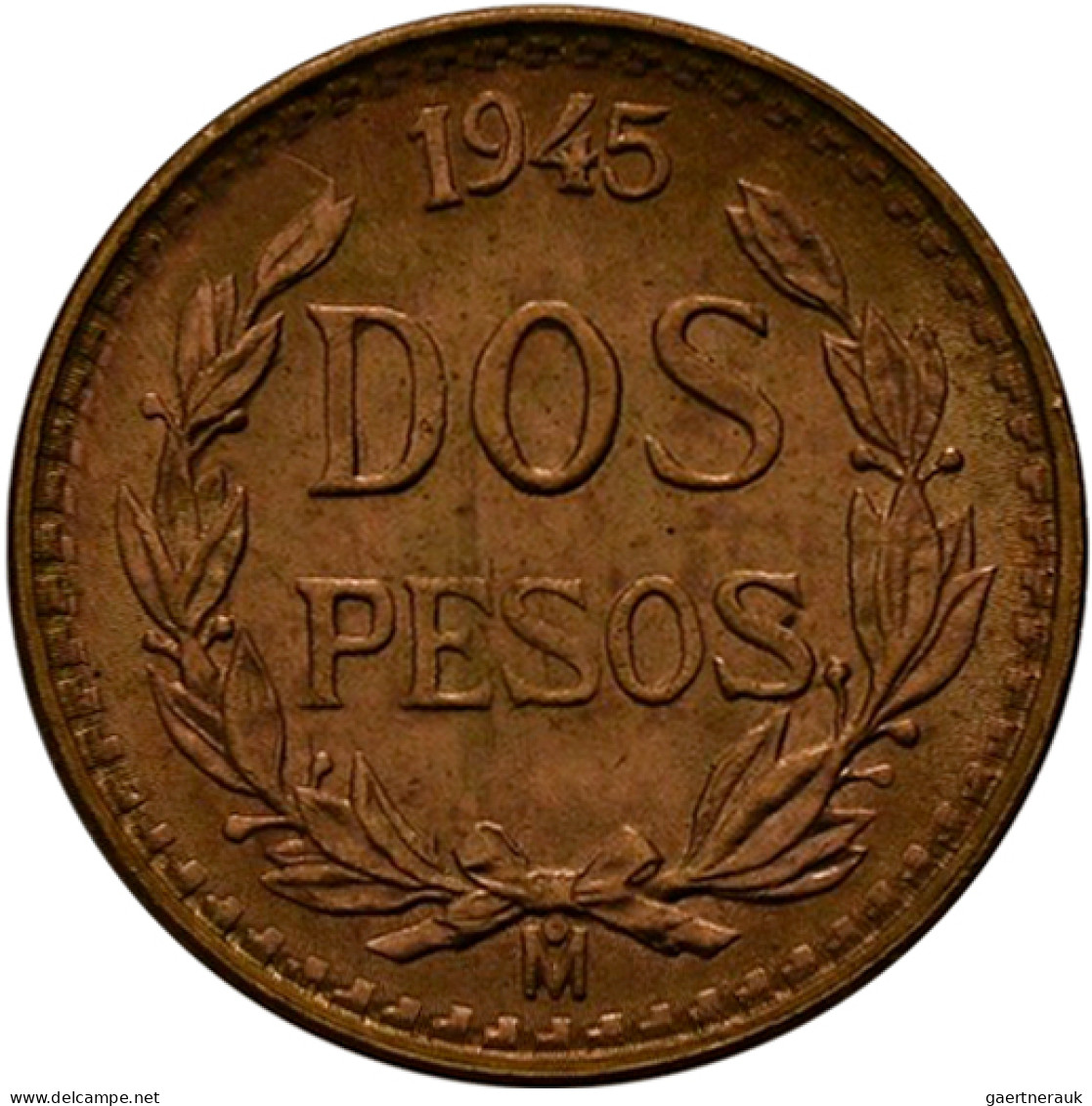Mexiko - Anlagegold: Dos Pesos 1945 (2 Pesos), KM# 461. Lot 3 Stück, Je 1,67 G 9 - México