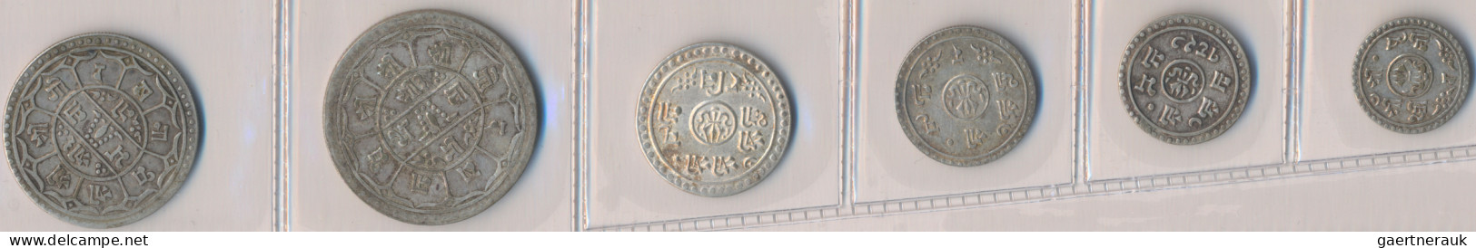 Nepal: Nepal, Königreich Um 1900, Lot 6 Mohur Münzen, Nicht Näher Bestimmt. - Népal