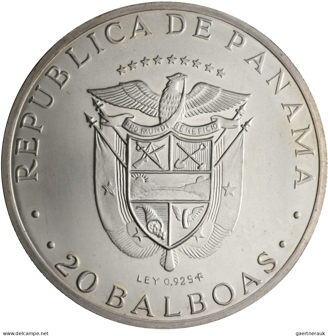 Panama: 20 Balboas 1971, Simon Bolivar, 150 Jahre Unabhängigkeit. 130,75 G, 925/ - Panama