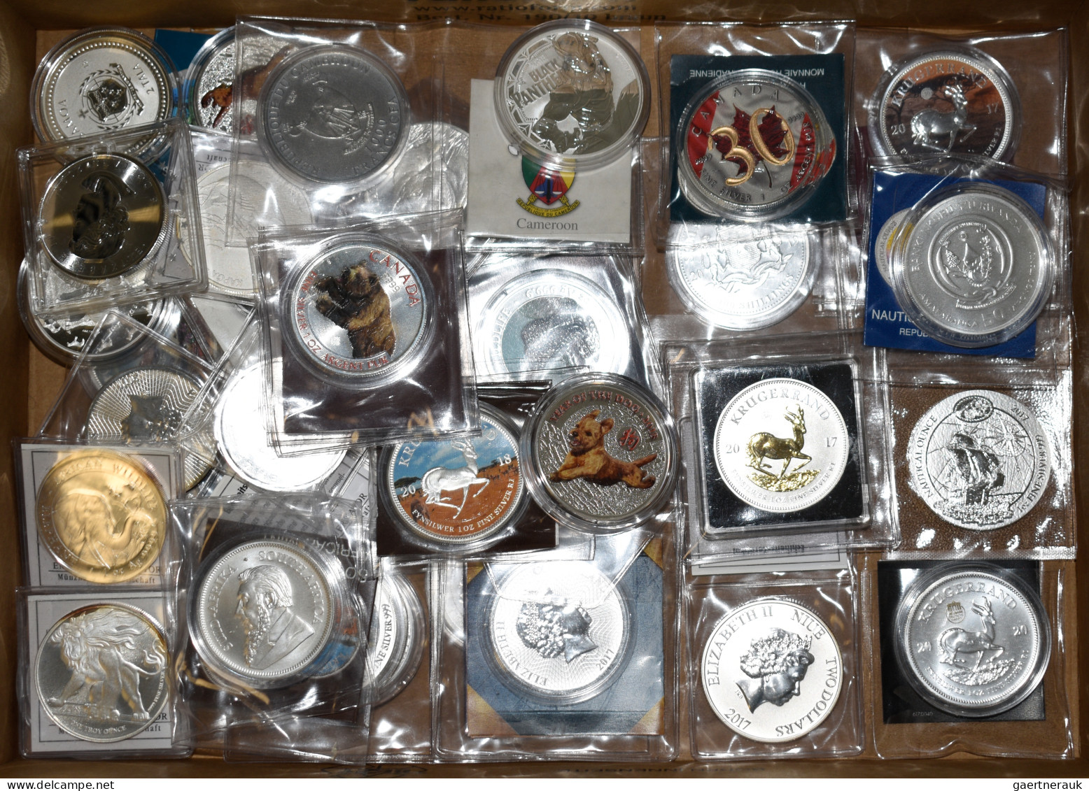 Alle Welt: Silberanleger Aufgepasst: Lot Mit 34 Silberunzen (1 OZ Münzen), Dabei - Collections & Lots