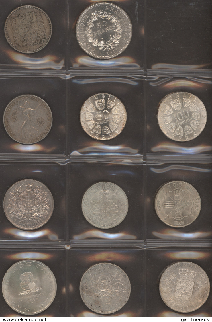 Alle Welt: Album mit über 130 diversen Münzen aus aller Welt, meist Silbermünzen