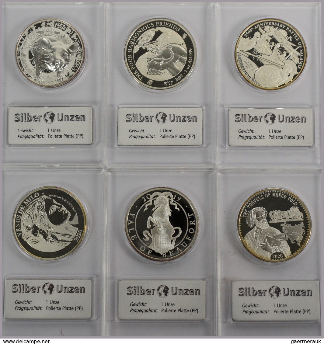 Alle Welt: 6 X 1 OZ Silbermünzen In Der Höchsten Qualität Polierte Platte. In Qu - Collezioni E Lotti