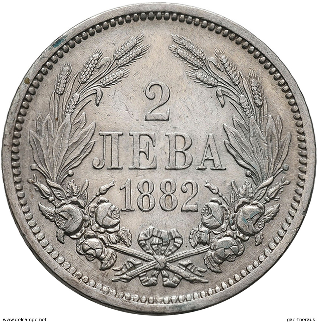 Bulgarien: Alexander I. 1879-1886: 2 Leva 1882, KM# 5, Fast Vorzüglich. - Bulgarie