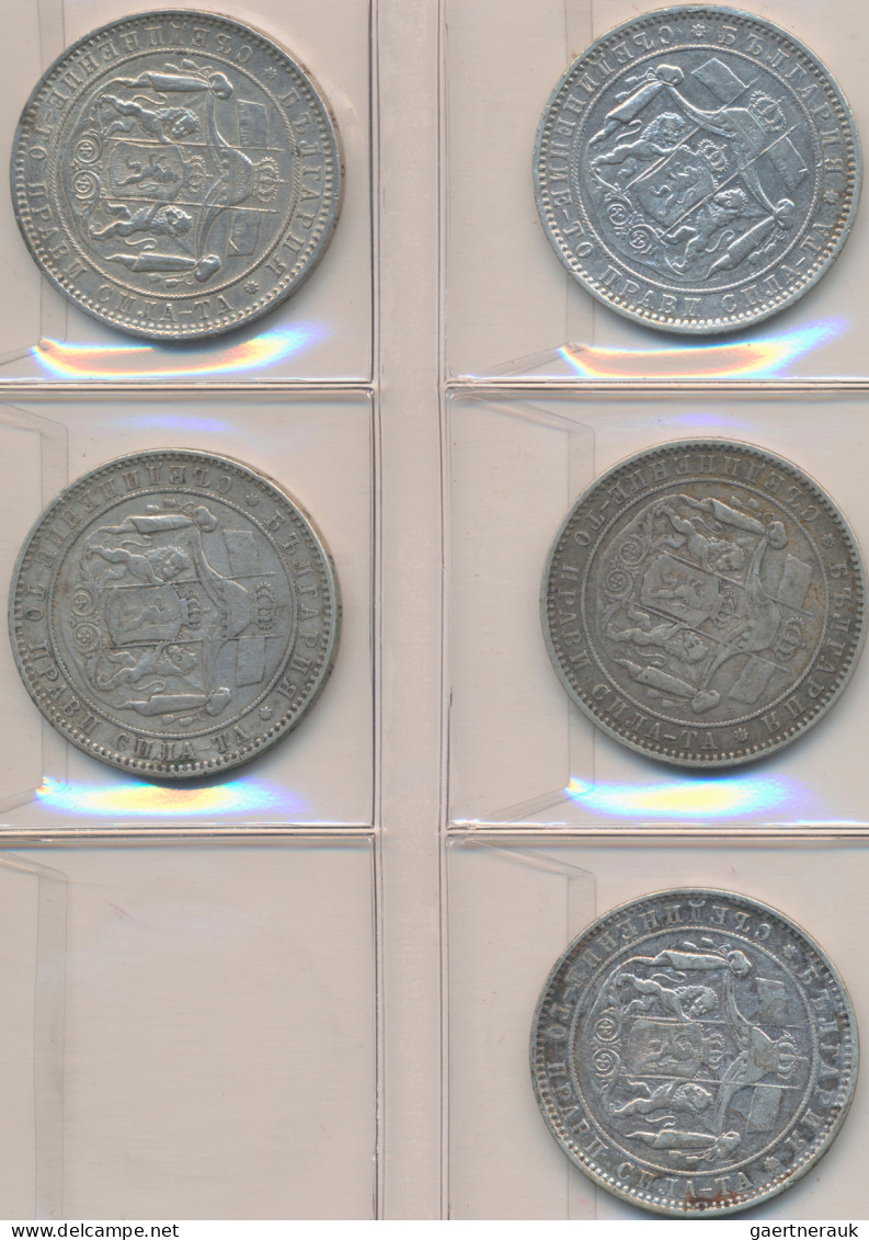 Bulgarien: Ferdinand I. 1887-1908: 5 Leva 1884 (2x) Und 5 Leva 1885 (3x). KM# 7. - Bulgarie