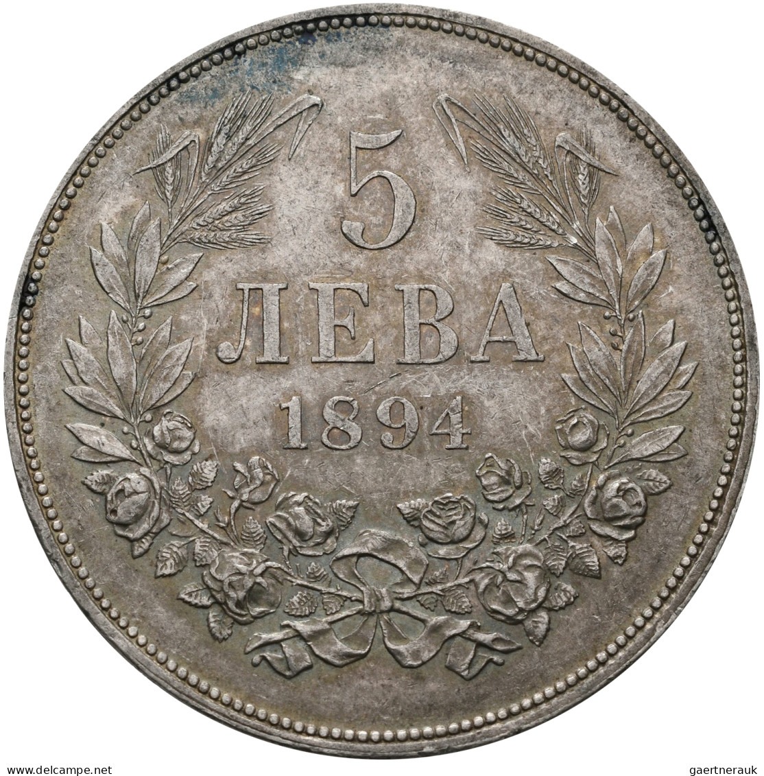 Bulgarien: Ferdinand I. 1887-1908: 5 Leva 1894, KM# 18, Fast Vorzüglich. - Bulgarije