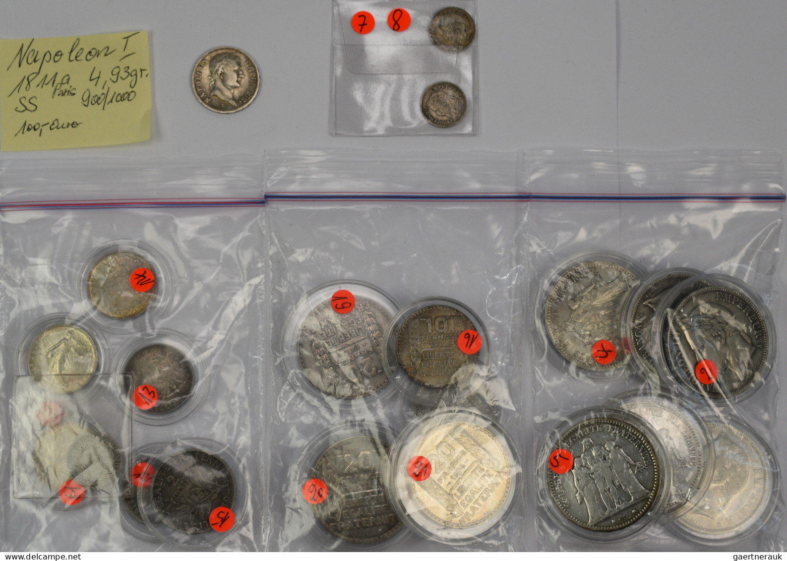 Frankreich: Sammlung Französische Silbermünzen, Dabei 6 X 5 FRF 1834 - 1873; 3 X - Other & Unclassified