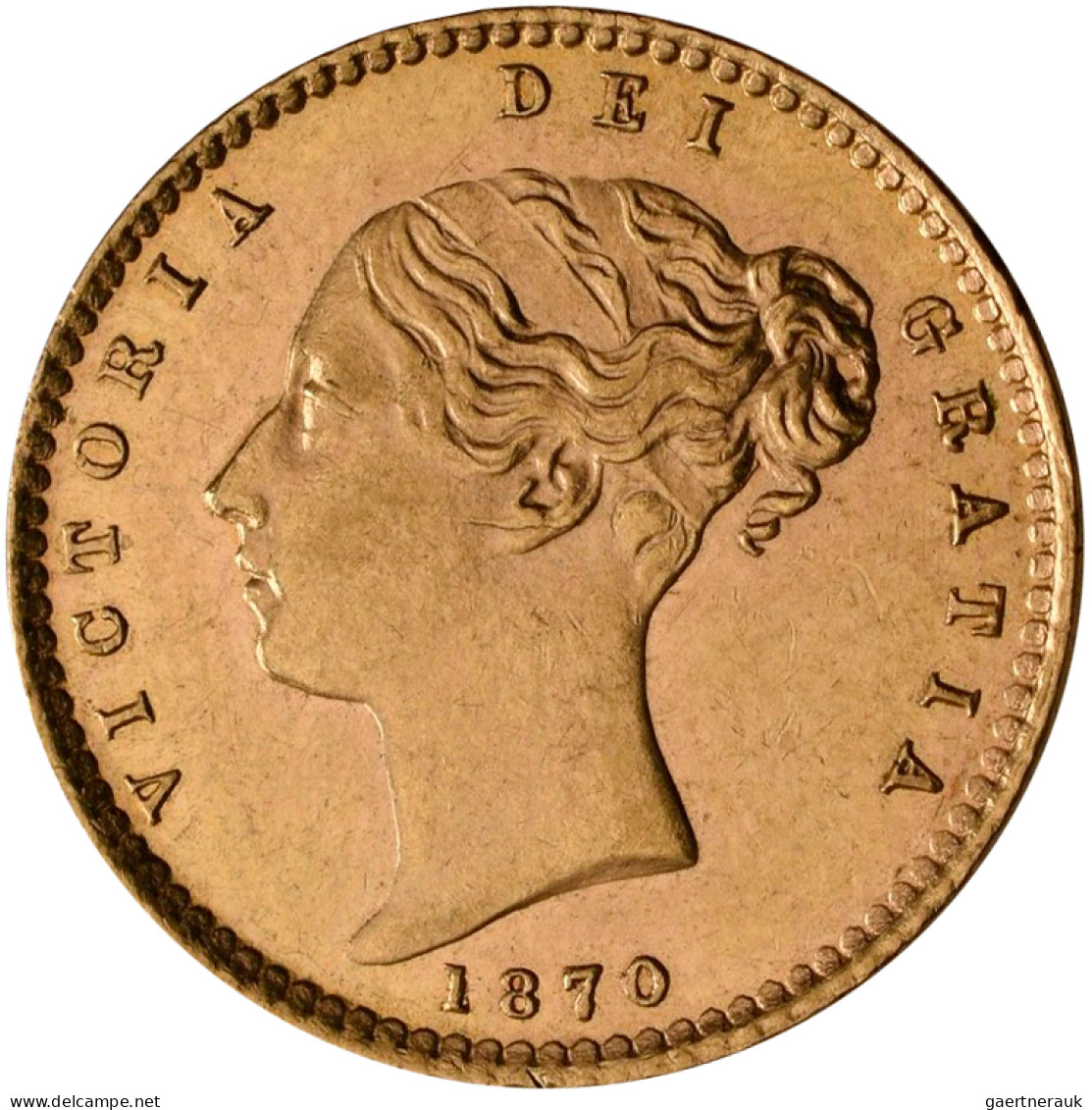 Großbritannien - Anlagegold: Victoria 1837-1901: ½ Sovereign 1870, Die Nr. 6. Ge - Sonstige & Ohne Zuordnung