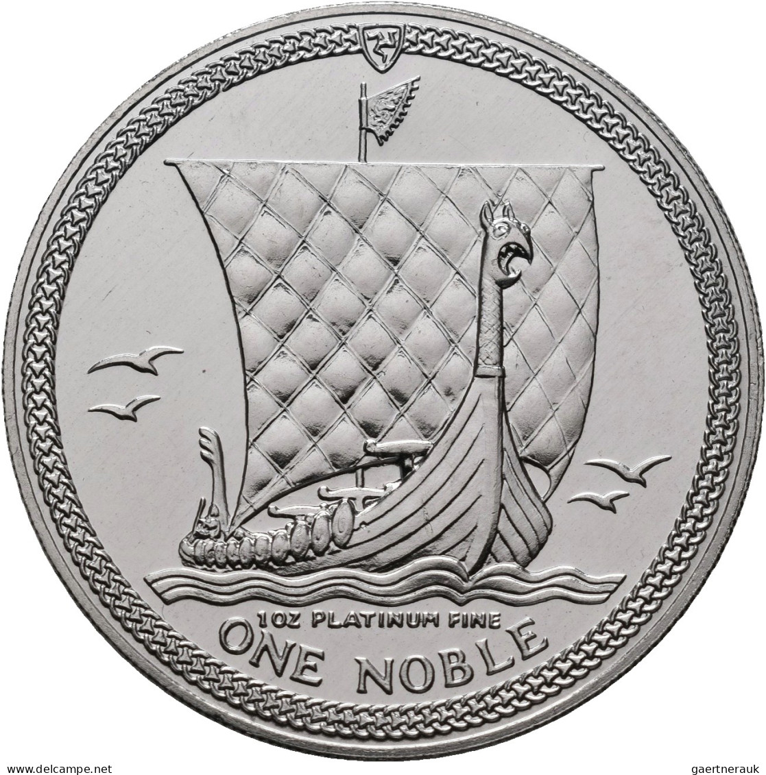 Insel Man: Elizabeth II. 1952-2022: 1 Noble 1983, Wikingerschiff, KM# 154, Fried - Andere - Europa