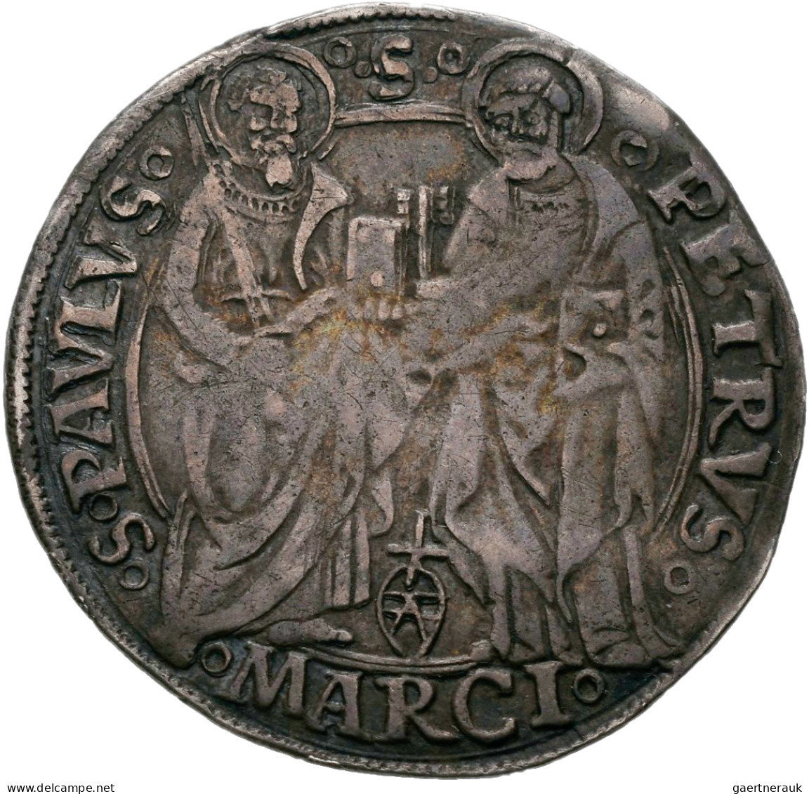 Italien: Kirchenstaat, Alexander VI. 1492-1503; AR Grosso O. J., Ancona, 3,18 G, - 1861-1878 : Víctor Emmanuel II