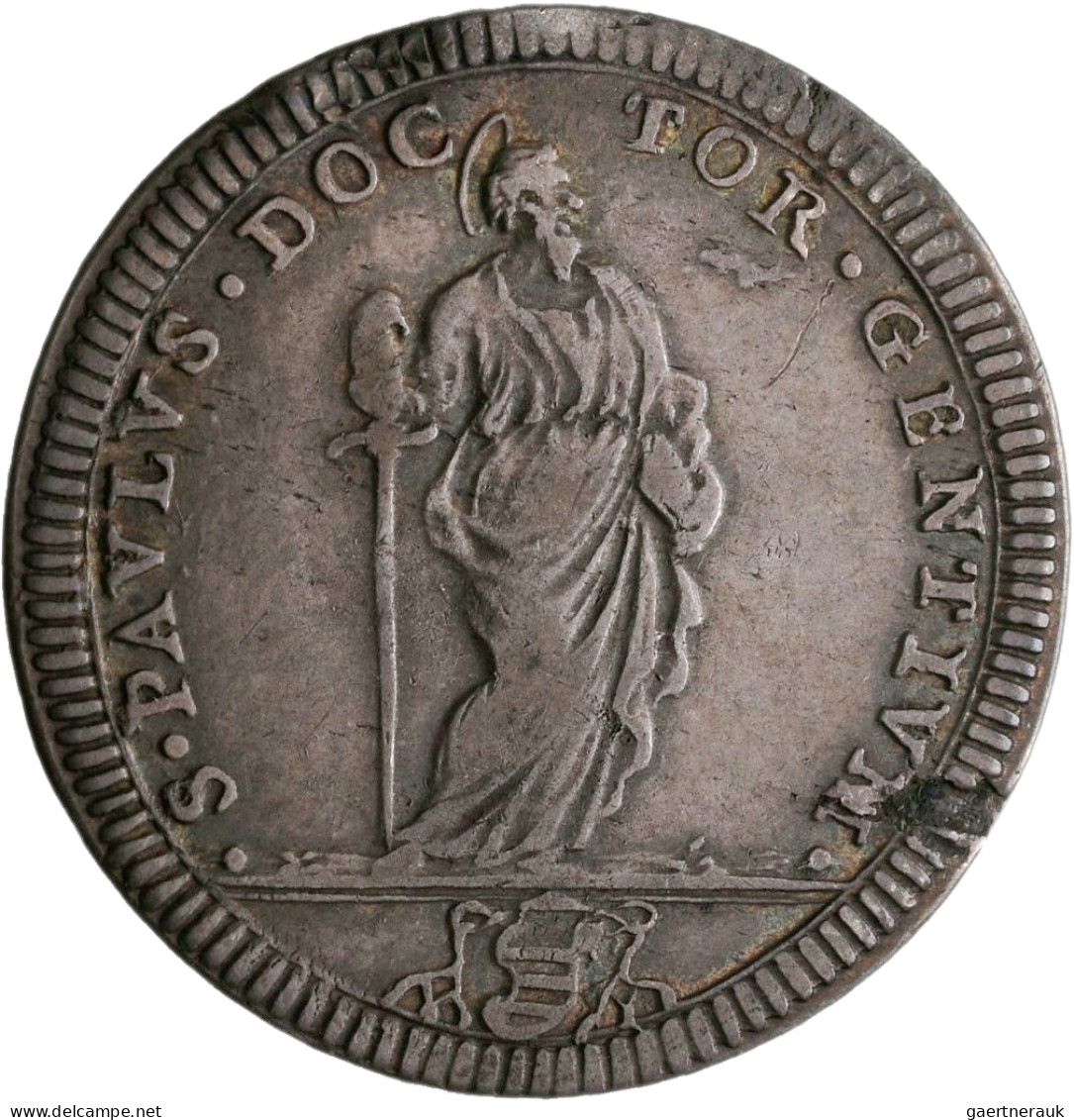 Italien: Kirchenstaat, Clemens XI. 1700-1721: AR-Gulio AN XV (1715); 2,77 G, Mun - 1861-1878 : Victor Emmanuel II