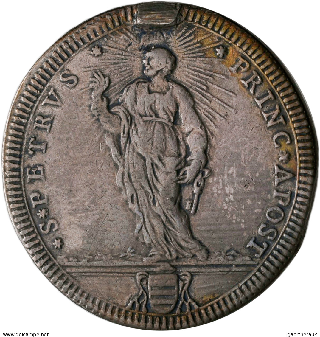 Italien: Kirchenstaat, Clemens XI. 1700-1721: Testone AN XVII (1717); 9,06 G, Mu - 1861-1878 : Víctor Emmanuel II