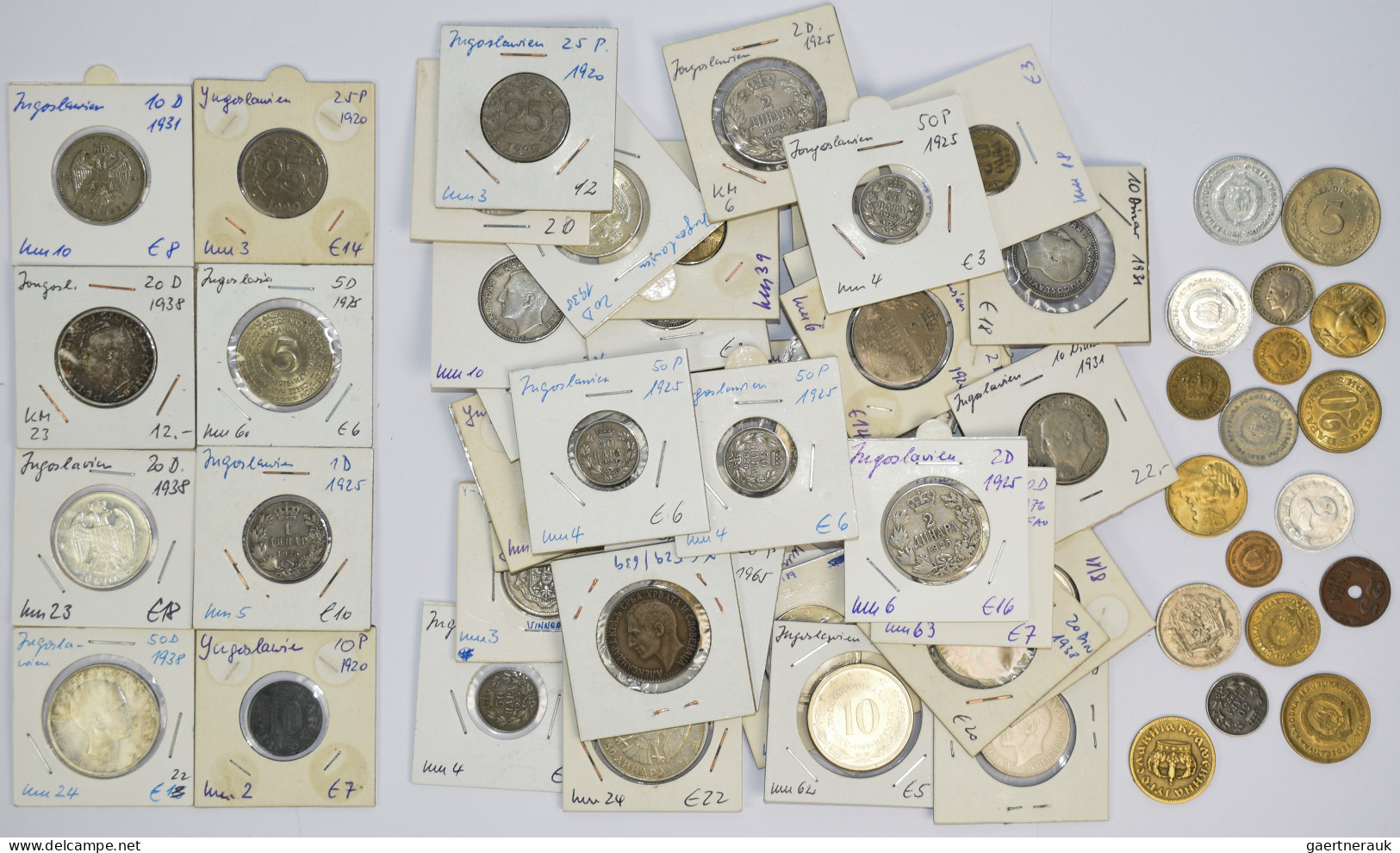 Jugoslawien: Interessantes Lot Von Circa 70 Kursmünzen, Auch Silber Gesichtet; M - Yugoslavia
