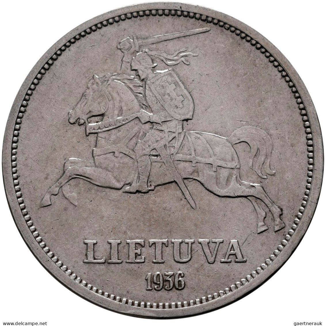 Litauen: 5 Litai 1936 Jonas Basanavicius (2x), KM# 82 Plus 1 Litas 1925. Lot 3 M - Litauen