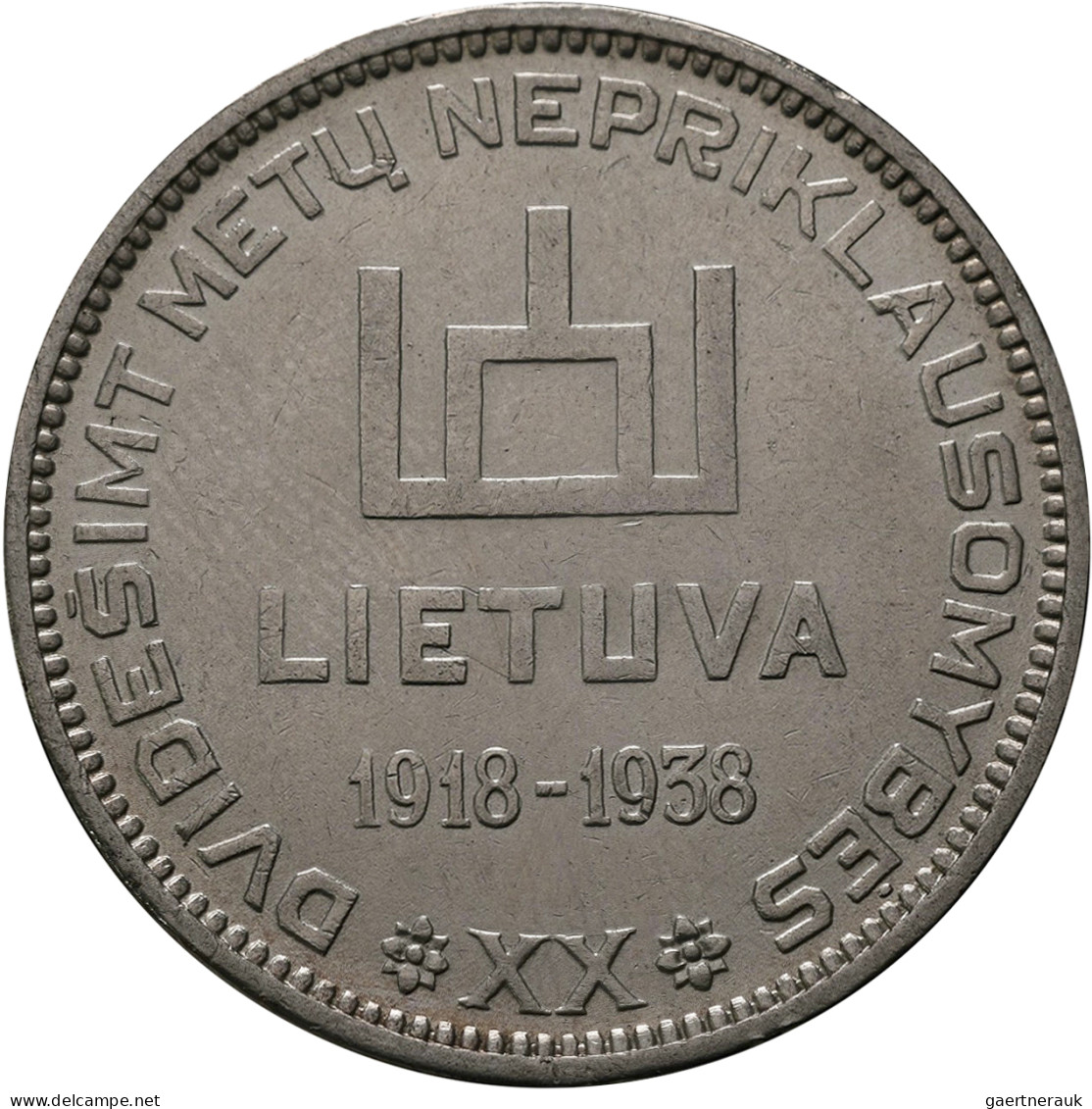 Litauen: 10 Litu 1936 Großfürst Vytautas, KM# 83. Dabei Noch 10 Litu 1938 Auf 20 - Lithuania